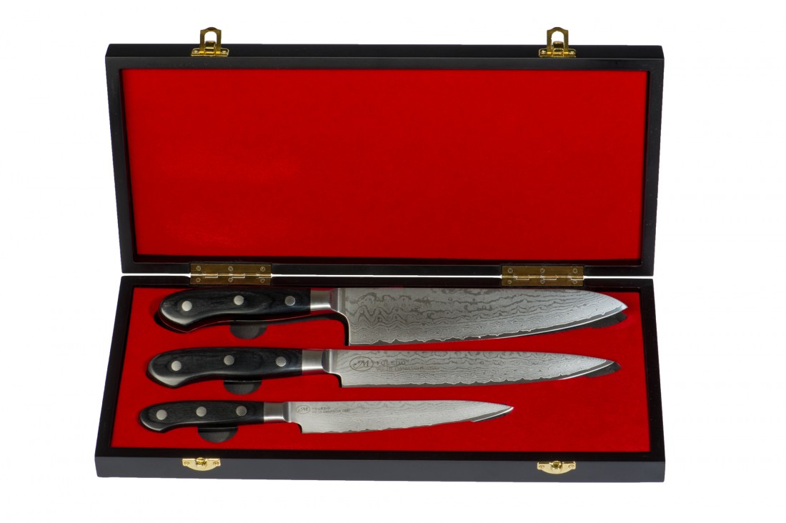 4 Piece VG10 Damascus steel Chef Knives Set with Mosaic Rivet