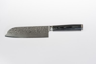 Damask Gold 5 Piece Kitchen Knife & Acrylic Knife Block Set